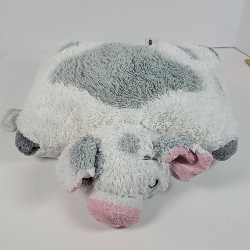 Disney Moana Pua Pig Pillow Pet Plush Grey White Spotted 16 Inch Stuffed Toy